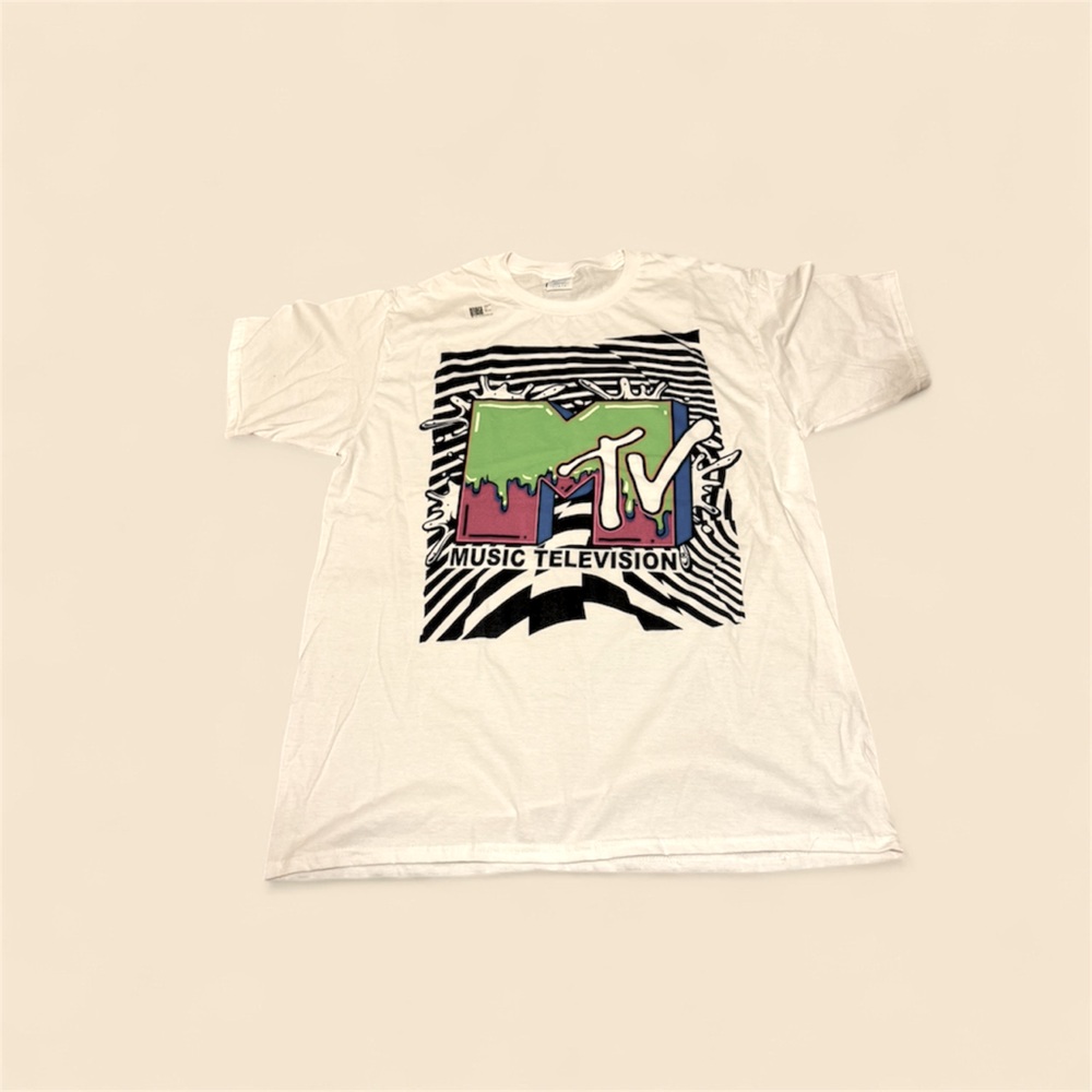 MTV Music Television Faded Tie Dye Logo Fill T-Shirt, MTV Logo Shirt